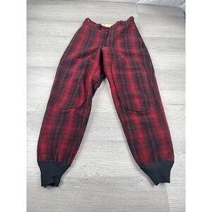 Vintage Woolrich Pants Mens 32x31 Red Black Buffalo Plaid Wool USA Made 1993